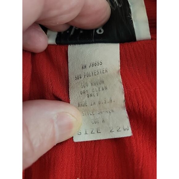Vtg Niki & Danielle Rock N Roll Red Embroidered SS Button Up Shirt Plus 22W - Picture 12 of 12